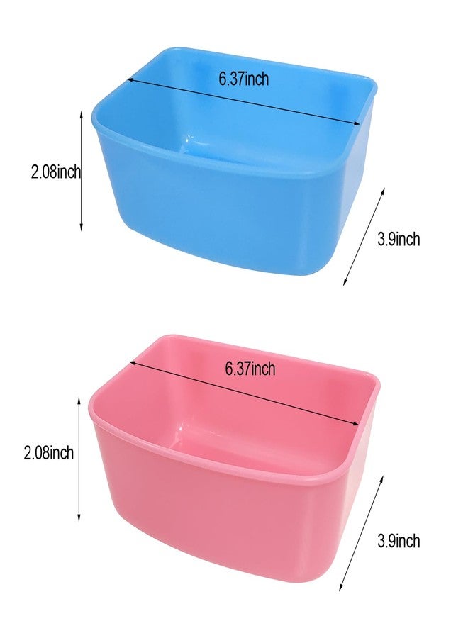 Wanheart 6 Pack Feeder (Blue, Pink), Hanging Feeder,Food and Water Container, Bath Water Bowl Universal for Birds Hamsters Mice Rats Rabbit Guinea Pig Small Pets (M) - Image 4